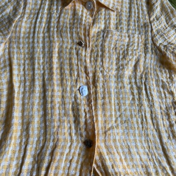 Marty Shirt Linen Check Yellow - Picture 5 of 7
